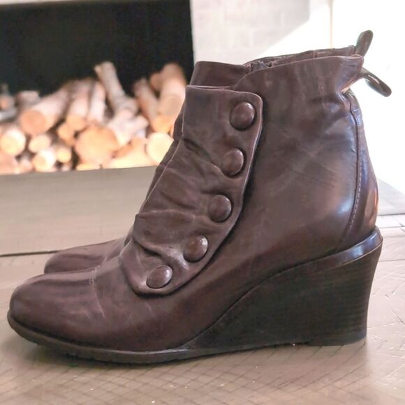 Miz Mooz Nimah Wedge Boot Mocha Size 39 - Picture 3 of 15